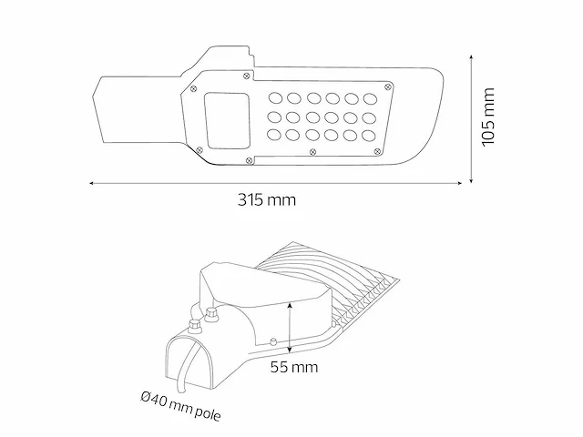15 x led straatverlichting 20w – 6400k koud wit – led smd – waterdicht (ip65) - afbeelding 4 van  5