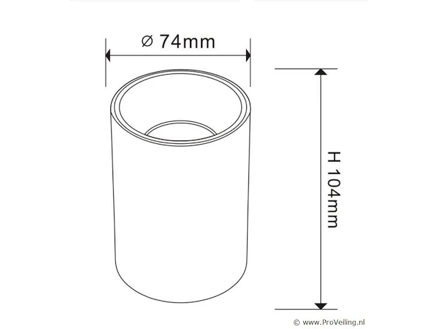 15 x opbouwarmatuur gu10 – cilindrisch – wit / bruin – binnen – ø74 x 104 mm – ip20 - afbeelding 2 van  3