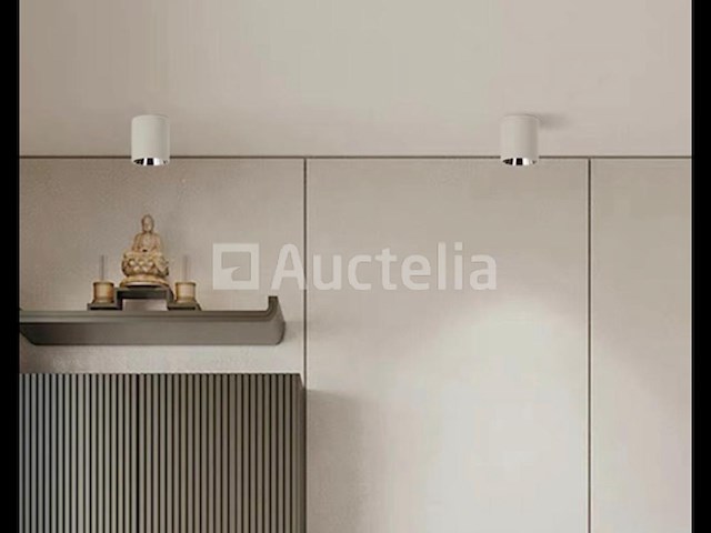 15 x opbouwarmatuur gu10 – cilindrisch – wit / chroom – binnen – ø74 x 104 mm – ip20 - afbeelding 1 van  3