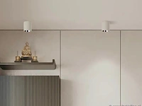 15 x opbouwarmatuur gu10 – cilindrisch – wit / chroom – binnen – ø74 x 104 mm – ip20 - afbeelding 1 van  3
