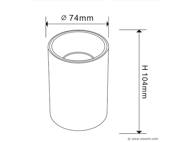 15 x opbouwarmatuur gu10 – cilindrisch – wit / chroom – binnen – ø74 x 104 mm – ip20 - afbeelding 2 van  3