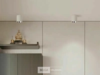 15 x opbouwarmatuur gu10 – cilindrisch – wit / chroom – binnen – ø74 x 104 mm – ip20 - afbeelding 1 van  4