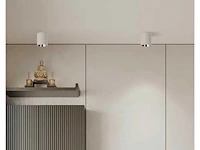 15 x opbouwarmatuur gu10 – cilindrisch – wit / chroom – binnen – ø74 x 104 mm – ip20 - afbeelding 1 van  3