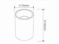 15 x opbouwarmatuur gu10 – cilindrisch – wit / chroom – binnen – ø74 x 104 mm – ip20 - afbeelding 2 van  3