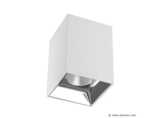 15 x opbouwarmatuur gu10 – kubus / vierkant – wit / chroom – binnen – 74 x 104 mm – ip20 - afbeelding 1 van  3