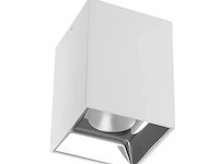 15 x opbouwarmatuur gu10 – kubus / vierkant – wit / chroom – binnen – 74 x 104 mm – ip20 - afbeelding 1 van  3