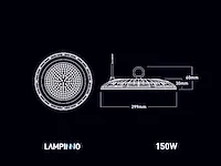 150w 3000k led ufo highbay slim waterdicht met lens (40x) - afbeelding 5 van  6