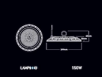 150w 4000k led ufo highbay waterdicht met lens (4x) - afbeelding 4 van  6