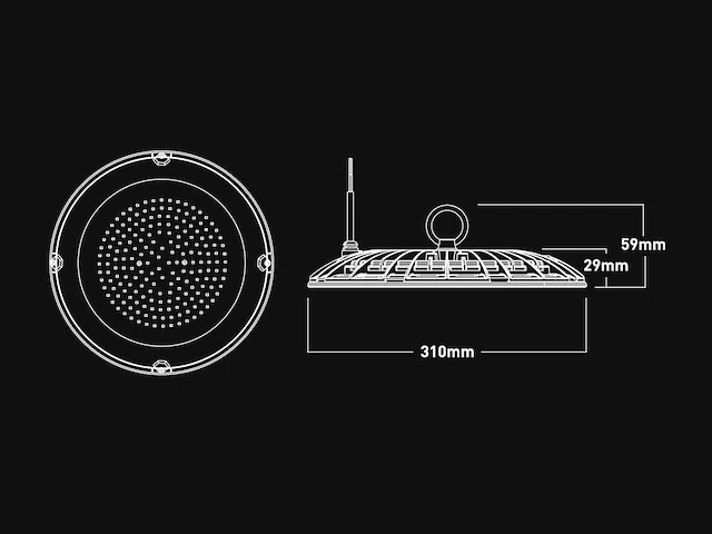 150w 6500k led ufo highbay waterdicht (18x) - afbeelding 6 van  7