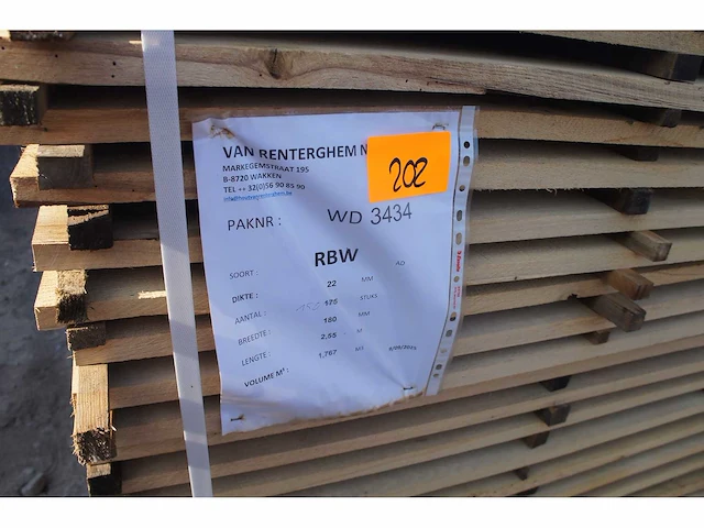 1,52 m³ eiken planken 22mm - afbeelding 2 van  4