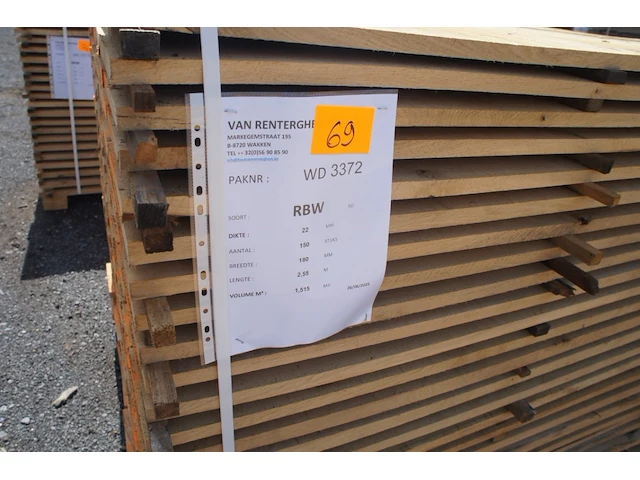 1,52 m³ eiken planken 22mm - afbeelding 2 van  4