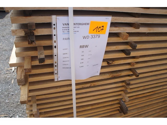 1,52 m³ eiken planken 22mm - afbeelding 2 van  4