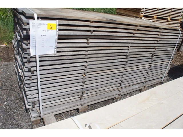 1,54 m³ eiken planken 22mm - afbeelding 1 van  4