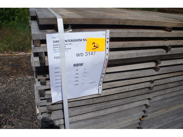 1,54 m³ eiken planken 22mm - afbeelding 2 van  4