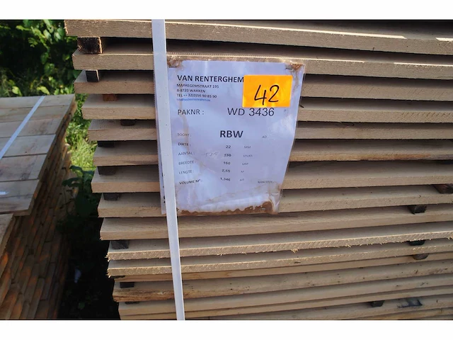 1,57 m³ eiken planken 22mm - afbeelding 2 van  4