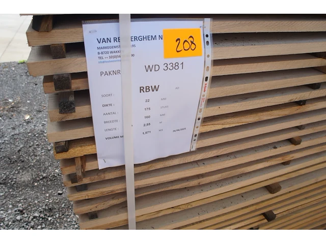 1,57 m³ eiken planken 22mm - afbeelding 2 van  4