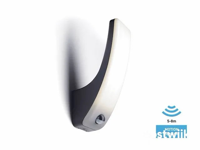 15w led wandlamp gebogen zand zwart warm wit met sensor waterdicht - afbeelding 2 van  4