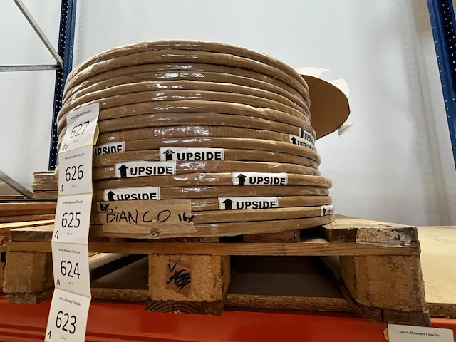 15x keramische salontafelblad round statuarietto bianco matte - 680mm - afbeelding 2 van  4