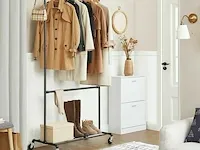 15x kledingrek met wieltjes - zwart - 130x49x198