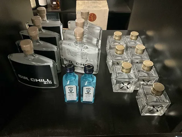 16 diverse mini flesjes gin - afbeelding 1 van  4