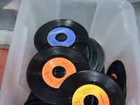 16 duikbrillen, 7 leesbrillen, 3 zonnebrillen, aquarium filter, kampeer stoel, 2 pvc kisten gevuld met diverse vinyl singles - afbeelding 9 van  13