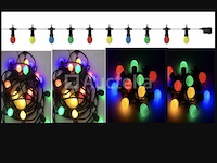 16 x 10 meter rgb led lichtslinger – e27 – waterdicht ip65 – binnen & buiten - afbeelding 3 van  4
