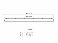 16 x 150cm pro dubbele led tl t8 armaturen waterdicht met reflectoren - afbeelding 7 van  9