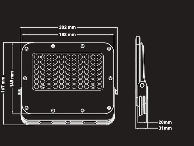 16 x 50w 3000k led breedstralers met lens waterdicht - afbeelding 5 van  7