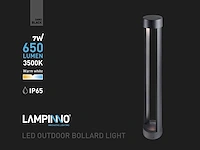 16 x 7w led zand zwart tuinlamp cilinder 60cm warm wit - afbeelding 5 van  8