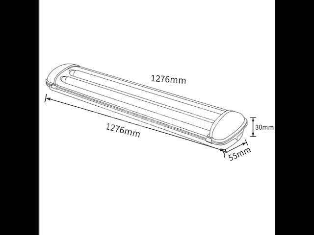 16 x dual tl armatuur 120cm – ip65 waterdicht – fluorescerend frame – binnen / buiten - afbeelding 3 van  6