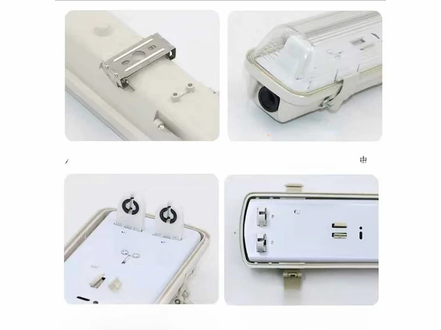 16 x dual tl armatuur 120cm – ip65 waterdicht – fluorescerend frame – binnen / buiten - afbeelding 3 van  6