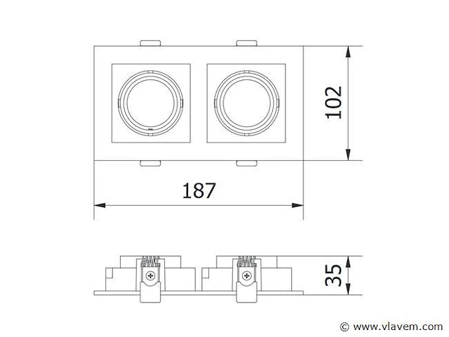 16 x gt square 2.0 design inbouwspots zwart - afbeelding 9 van  10
