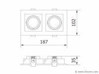 16 x gt square 2.0 design inbouwspots zwart - afbeelding 9 van  10