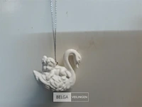 16 x hangdeco zwaan met engel op de rug 5 cm - afbeelding 3 van  3