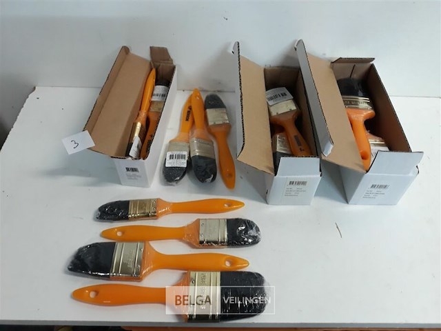 16 x verfborstel plat pvc handvat - afbeelding 1 van  3