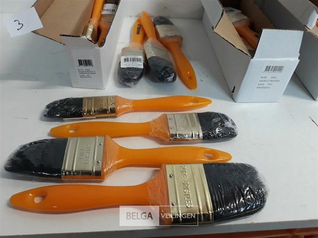 16 x verfborstel plat pvc handvat - afbeelding 3 van  3