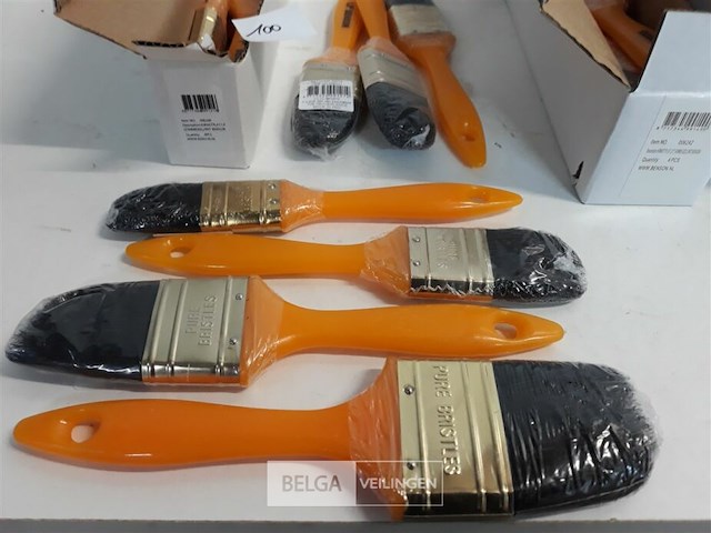 16 x verfborstel plat pvc handvat - afbeelding 3 van  3