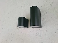 16 x wandlamp modern halfrond gu10 fitting zand zwart waterdicht - afbeelding 2 van  5