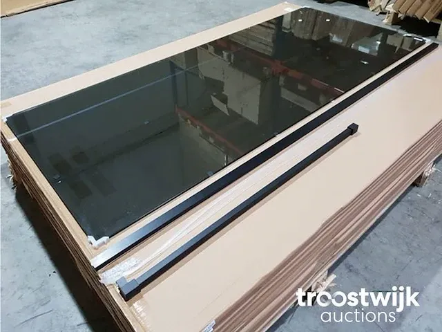 160x200 bb inloopdouche rookglas met mat zwart profiel - afbeelding 3 van  4