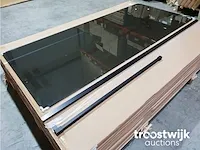 160x200 bb inloopdouche rookglas met mat zwart profiel - afbeelding 3 van  4