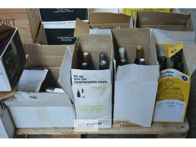 ±164 flessen inhoud pallet div soorten wijnen - afbeelding 5 van  7