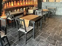 16x houten tafel + 32 bijzetstoelen - afbeelding 9 van  10
