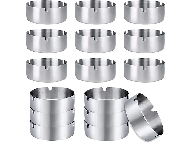 16x rvs asbak diam 8cm - afbeelding 1 van  2