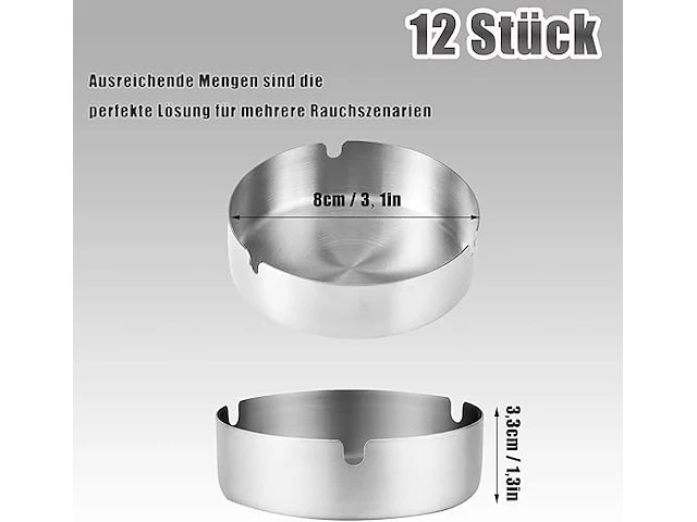 16x rvs asbak diam 8cm - afbeelding 2 van  2