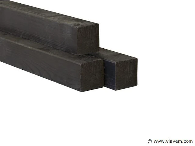 16x zwarte palen 12x12x300cm - afbeelding 1 van  1