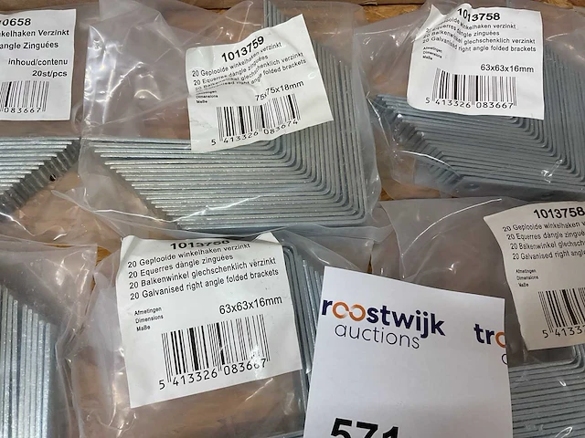 17 x winkelhaken; hoekijzers; scharnieren; deurstop - afbeelding 4 van  9