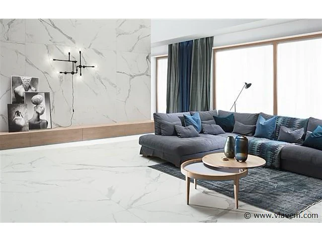 17,28m² - 60x120cm - marble carrara glossy gerectificeerd - afbeelding 1 van  2