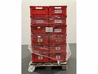 17stuks half open stapelbak 600 mm x400 mm x200 mm , rood, occasie - afbeelding 2 van  2