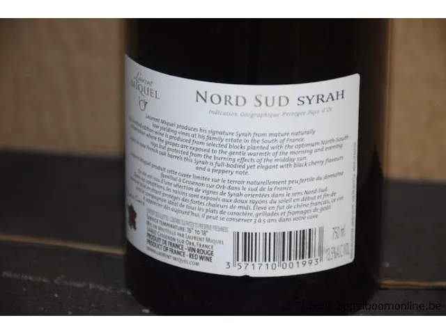 18 flessen à 75cl wijn nord sud, syrah, laurent miquel, 2012, 13,5% - afbeelding 2 van  2