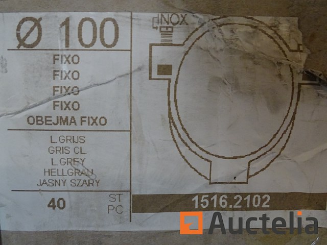 18 grijze pvc-klemmen met roestvrijstalen bevestiging - afbeelding 2 van  2